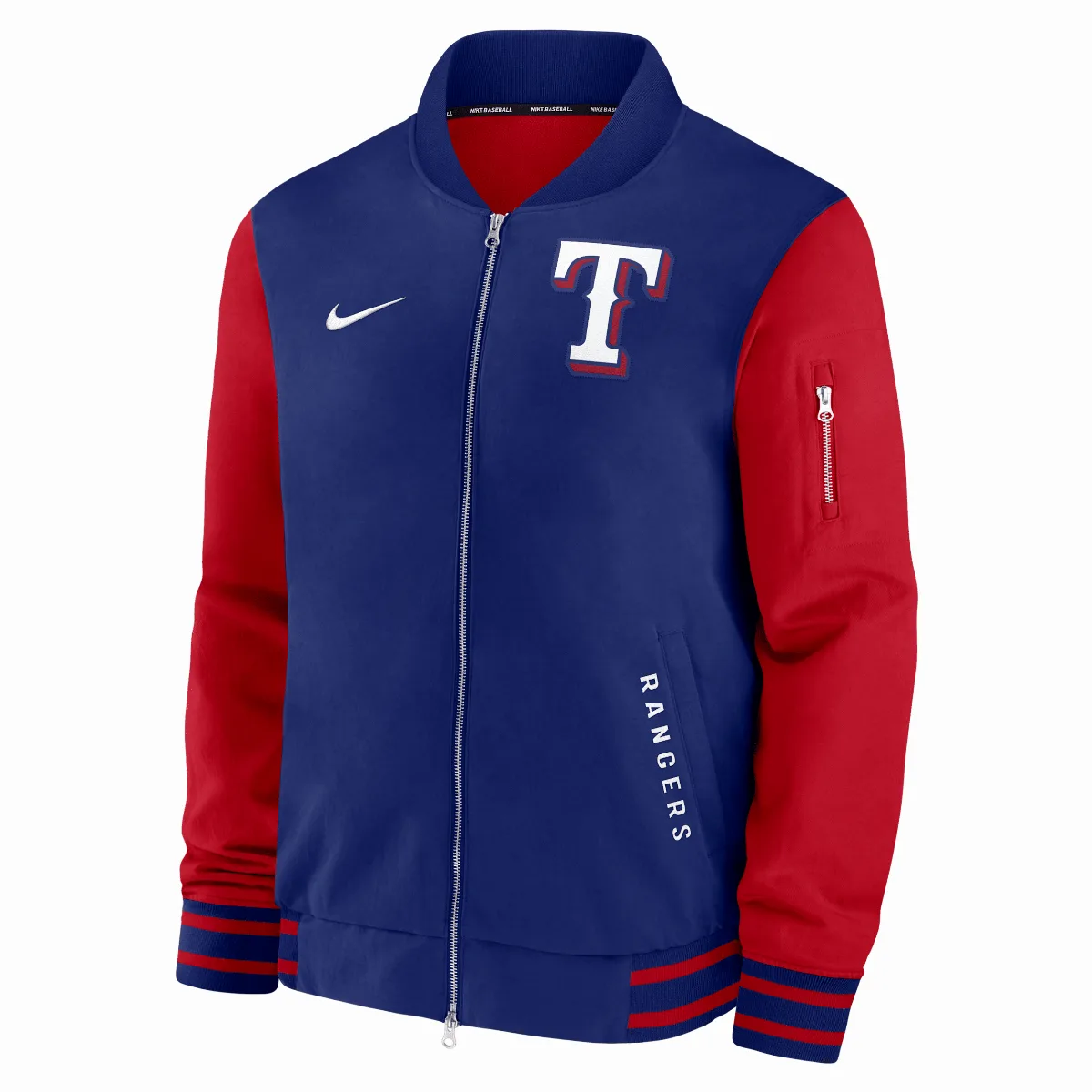 Texas Rangers Authentic Collection Dugout MLB Full-Zip Bomber Jacket by Nike