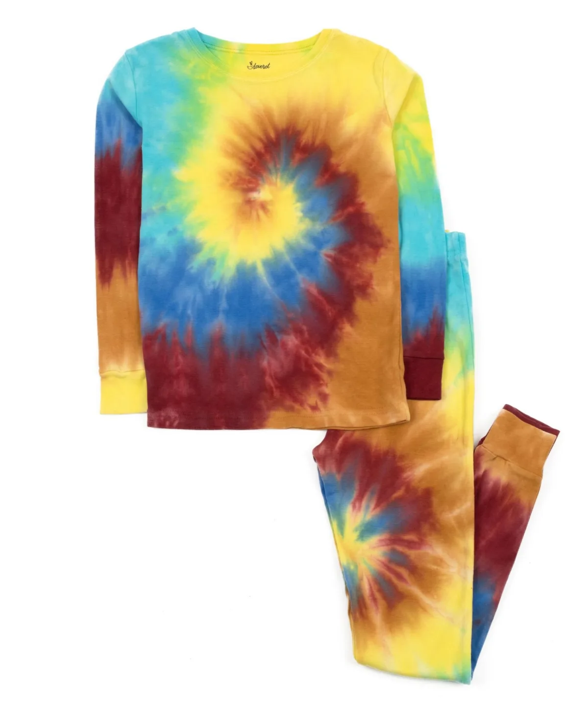 Matching Family Two Piece Cotton Long Sleeve Tie Dye Pajamas by Leveret