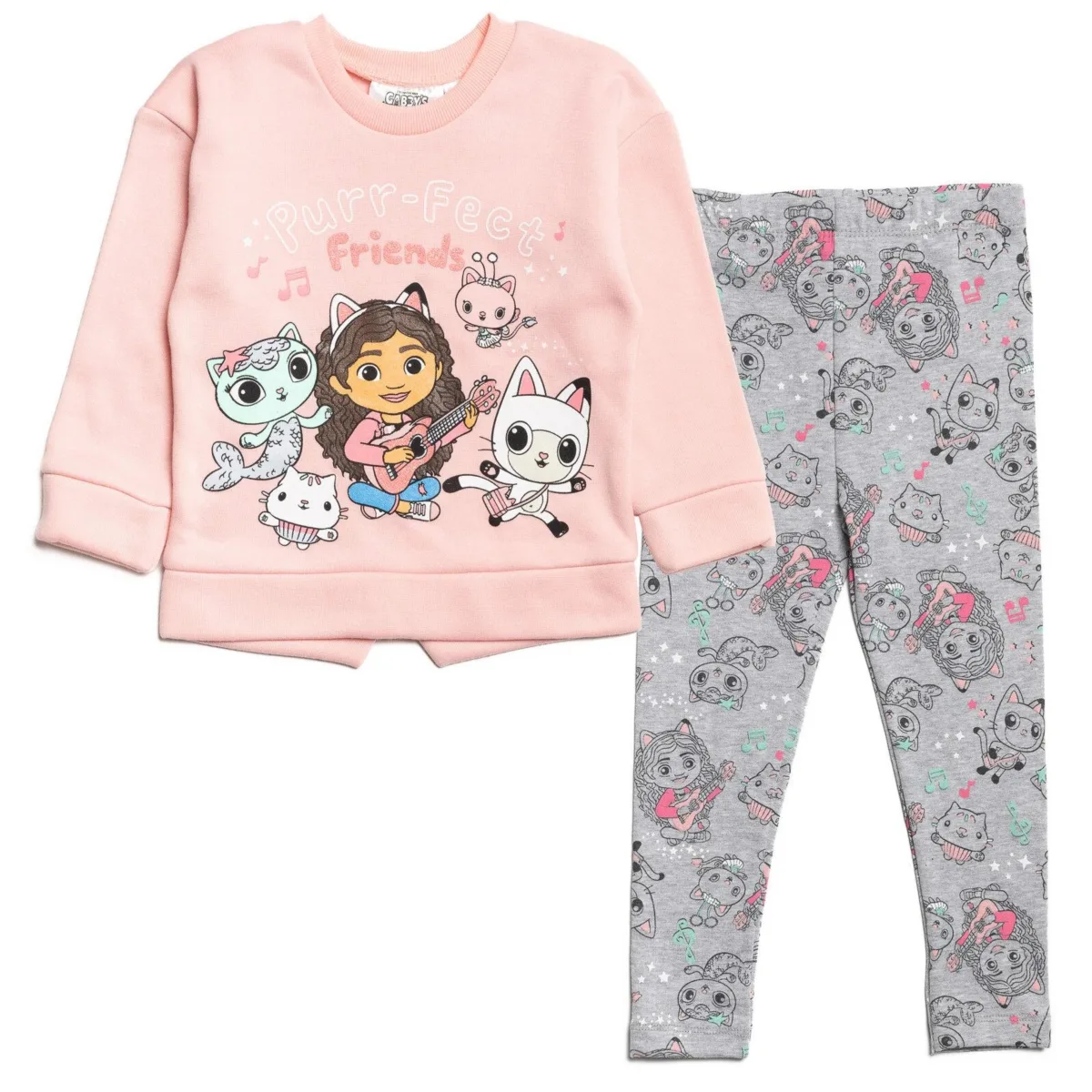 Dreamworks Gabbys Dollhouse Pullover Fleece Sweatshirt and Leggings Outfit Set by Gabby's Dollhouse