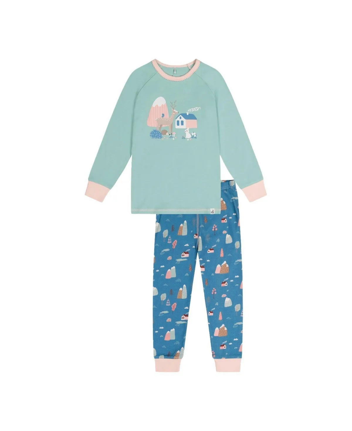 Cotton Two Piece Pajama Set House Print by Deux Par Deux