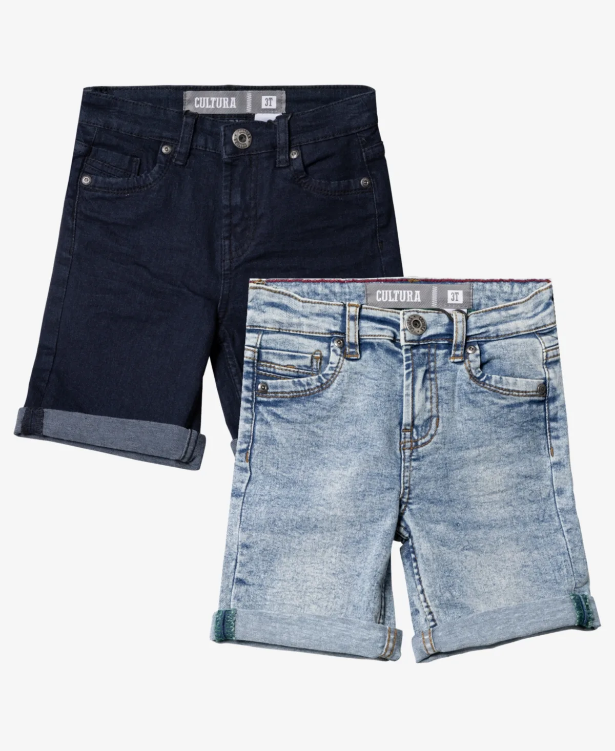 Roll-Up Denim Shorts 2-Pack by Cultura