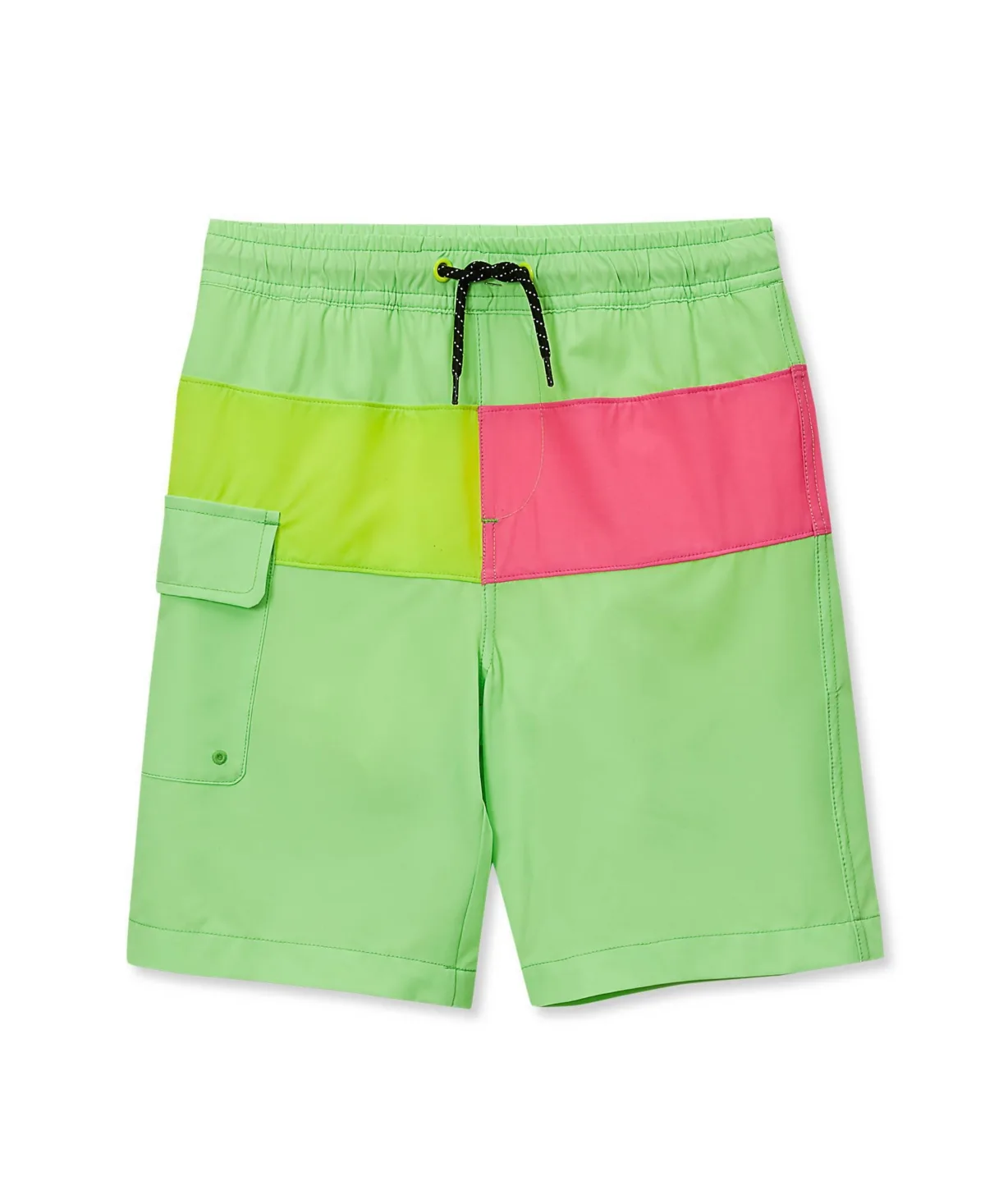 Chlorine Resistant Colorblock Hydroliner Board Swim Trunks by Lands' End