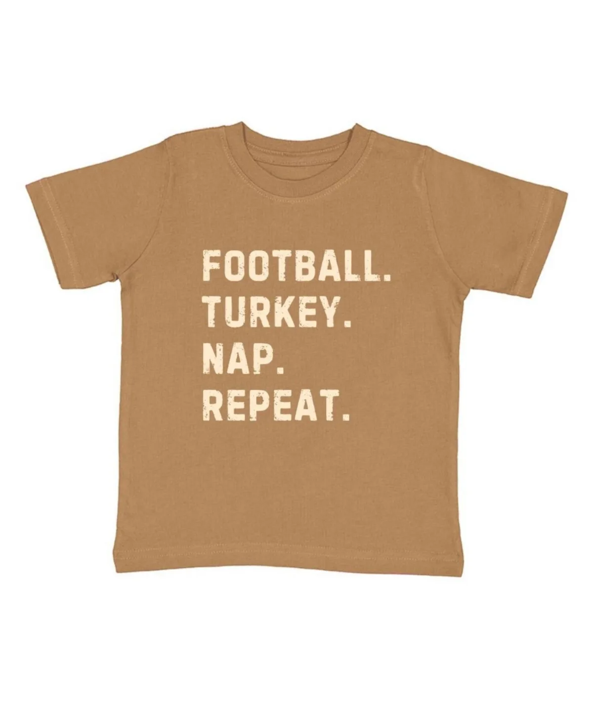 Football Turkey Nap Repeat Thanksgiving Short Sleeve T-Shirt by Sweet Wink