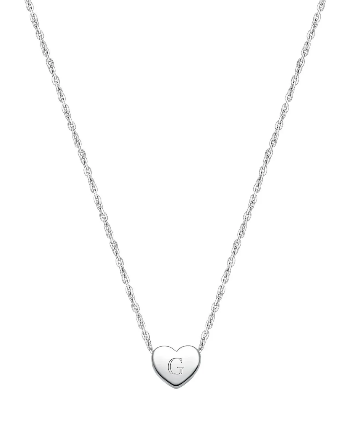 Sterling Silver Mini Sliding Heart & Engraved Initial 12-14" Necklace by Tiny Blessings