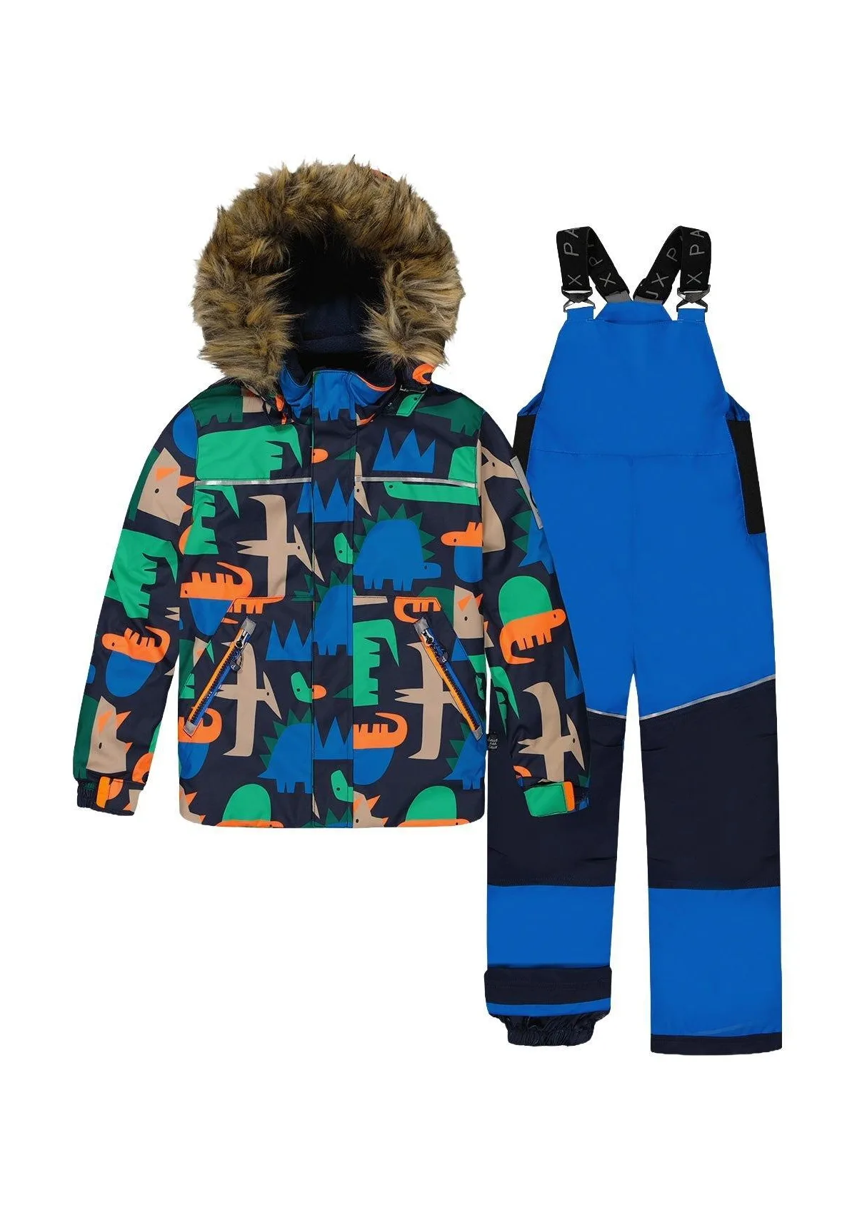 Two Piece Discover Snowsuit Dinosaur Print by Deux Par Deux