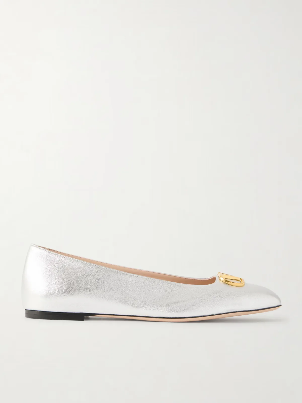 - Vlogo Metallic Leather Ballet Flats -