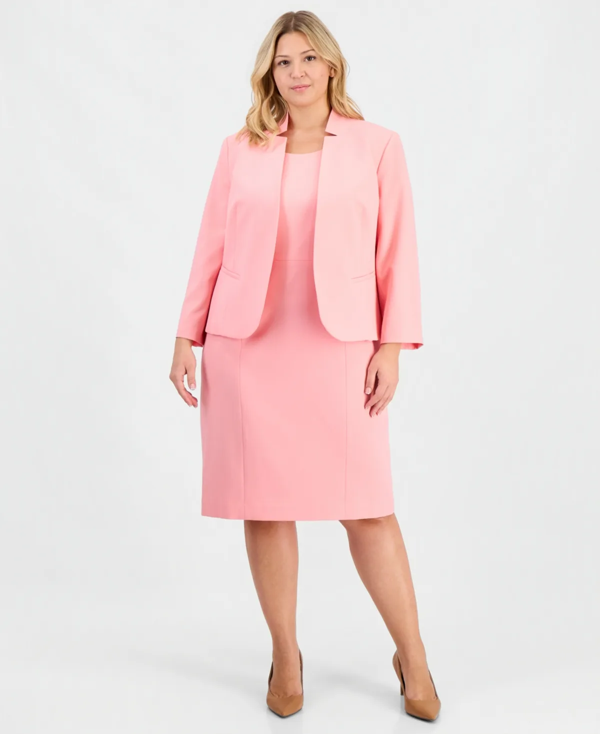 Kiss-Front Cutout-Collar 2 Piece Dress Suit by Le Suit