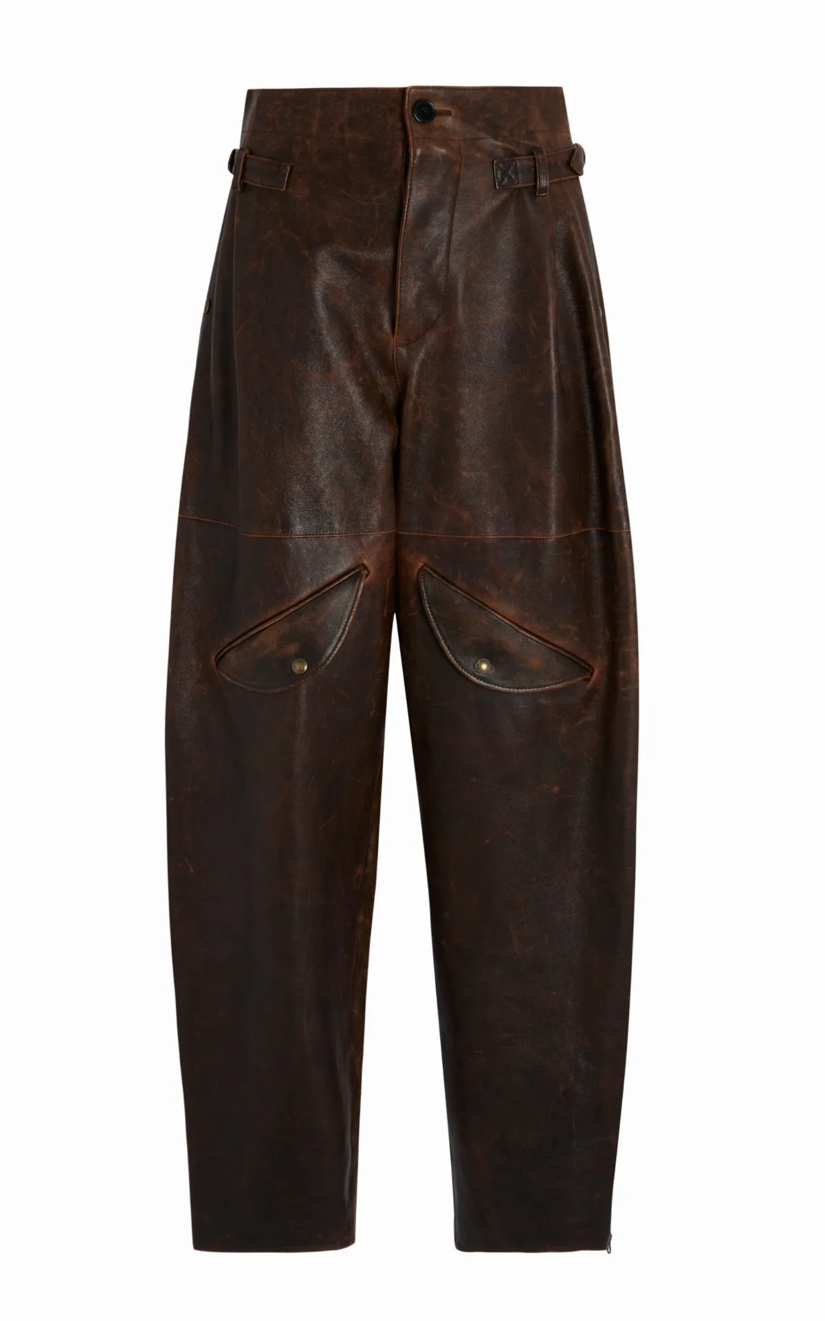 Hania Distressed Leather Tapered Pants by Ralph Lauren