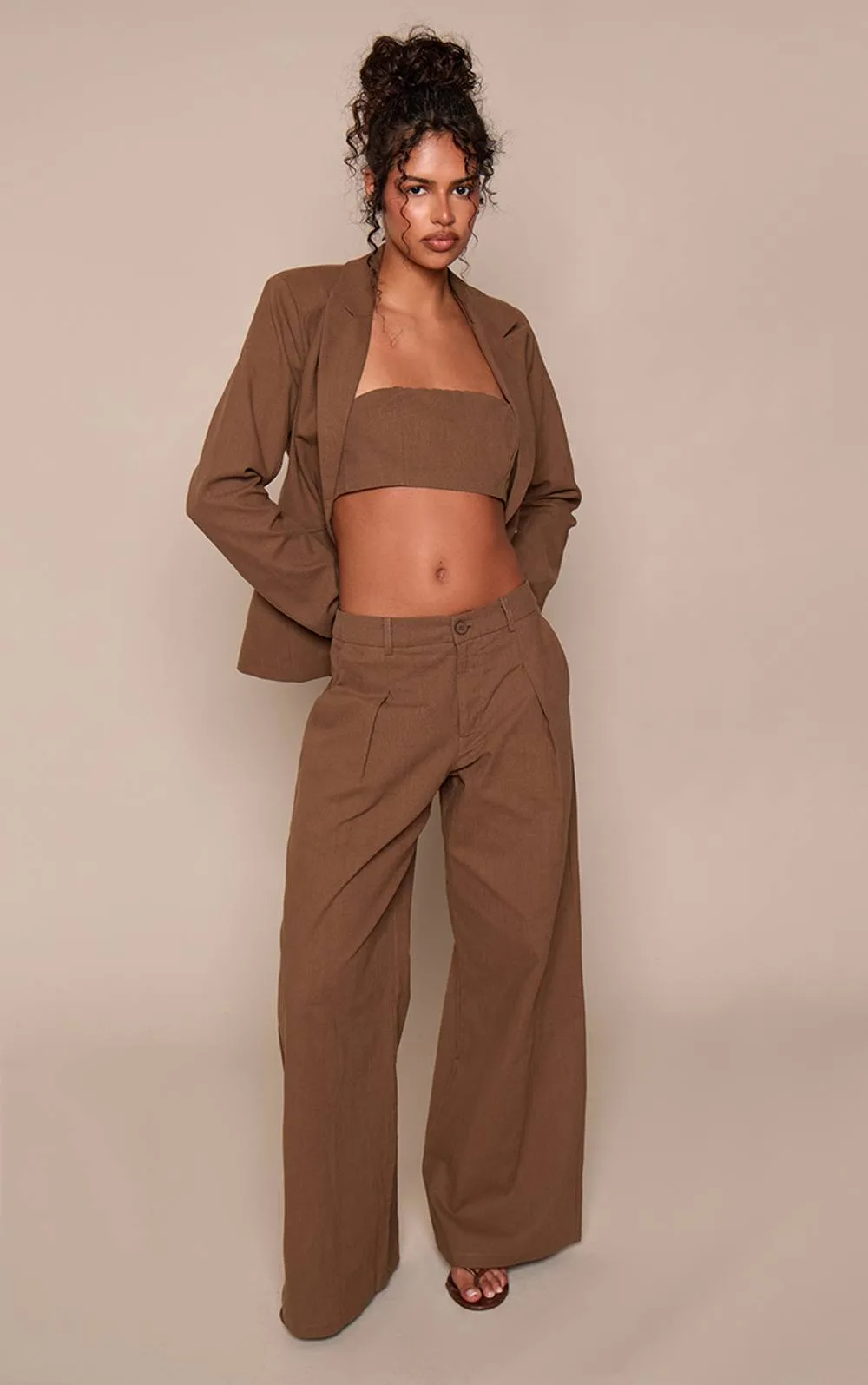 Linen Look Tailored Trouser Co-Ord by PrettyLittleThing