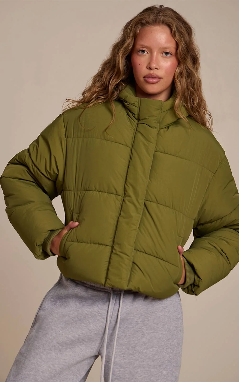 Cropped Drawstring Puffer Jacket by PrettyLittleThing