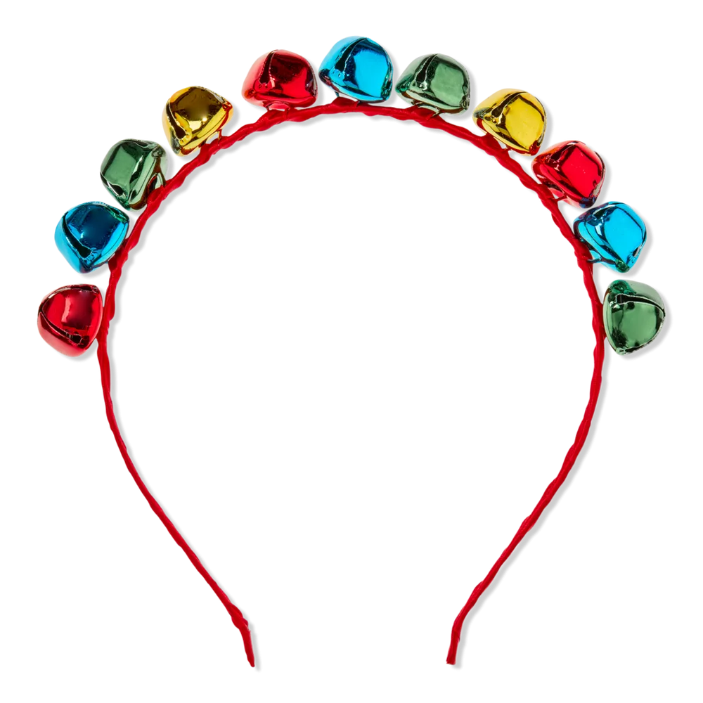 Red Fabric-Wrapped Headband with Multi-Color Bells by Conair Accessories