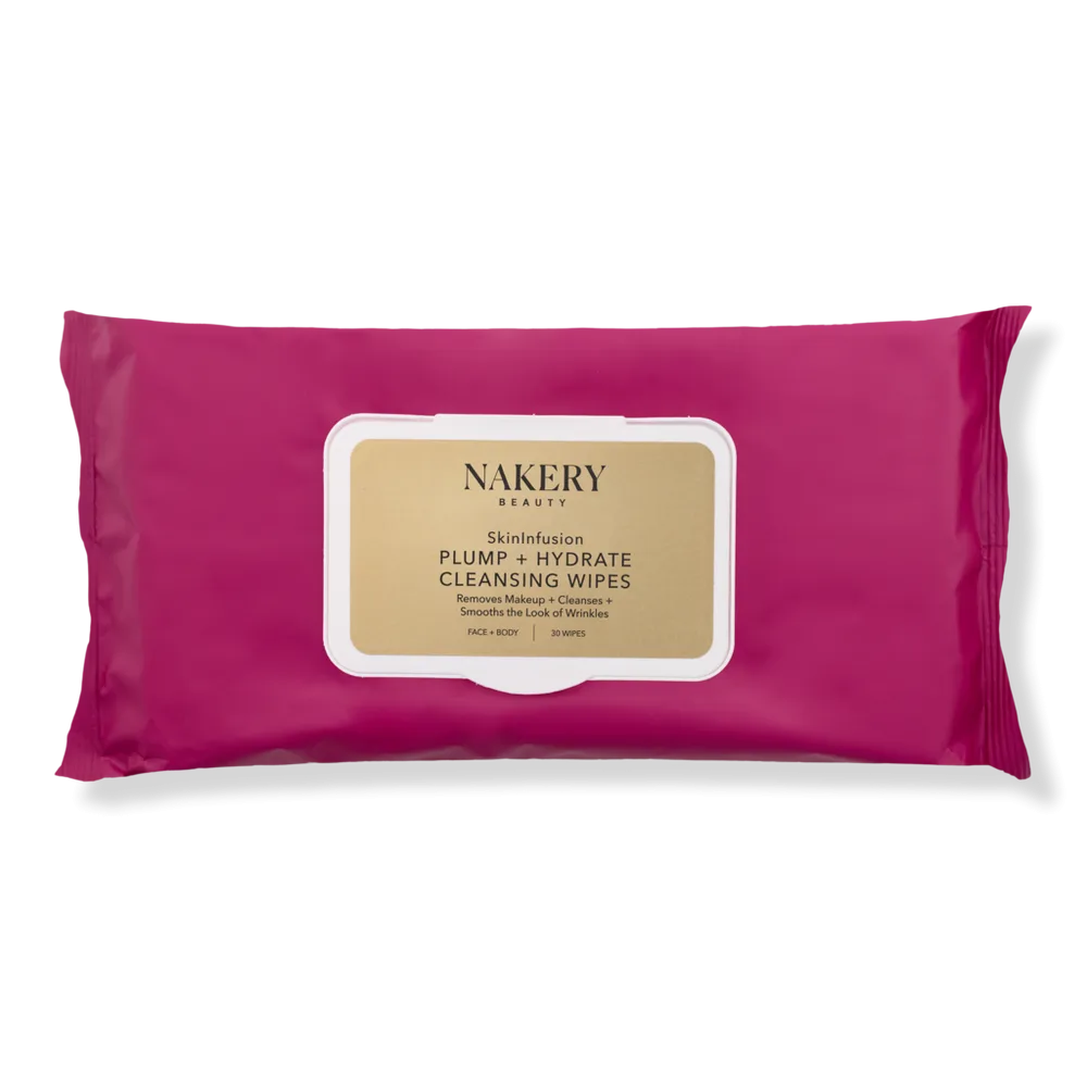 SkinInfusion Plump + Hydrate Cleansing Wipes by NAKERY BEAUTY