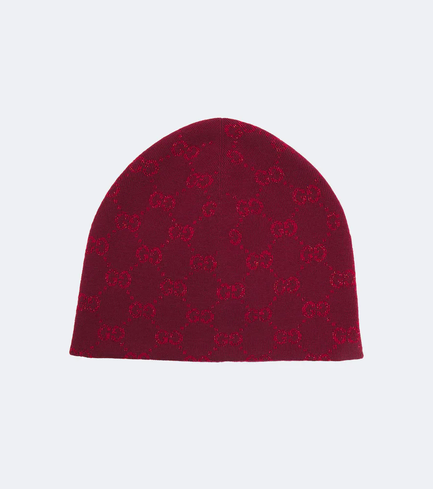 GG Jacquard Wool-Blend Lamé Beanie by Gucci