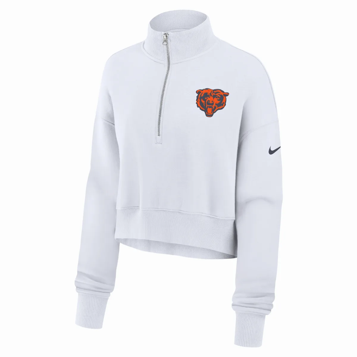 Chicago Bears Primetime Phoenix NFL Oversized Cropped 1/4-Zip Crew by Nike