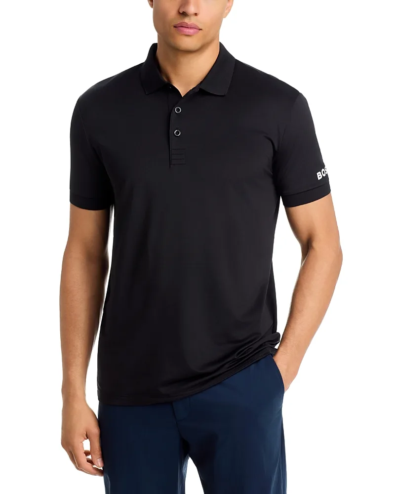 Knit Collar Golf Logo Polo Shirt by Boss