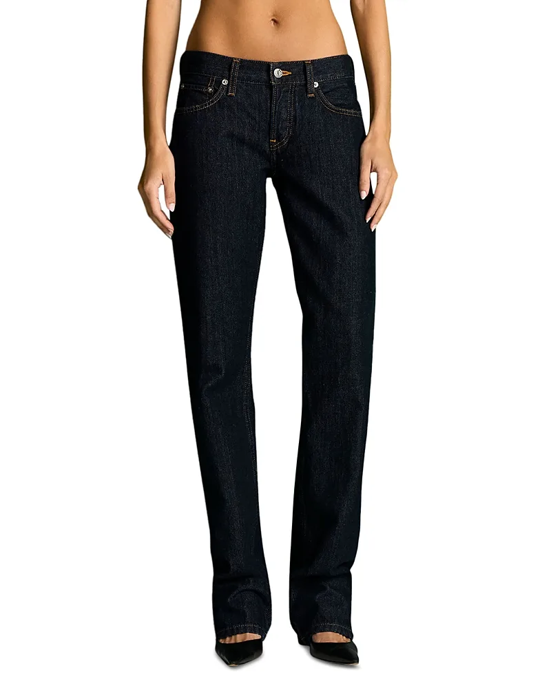 Kaia Mid Rise Straight Jeans by Re/Done
