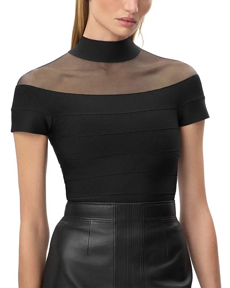 La Belle High Neck Bandage Top by Herve Leger