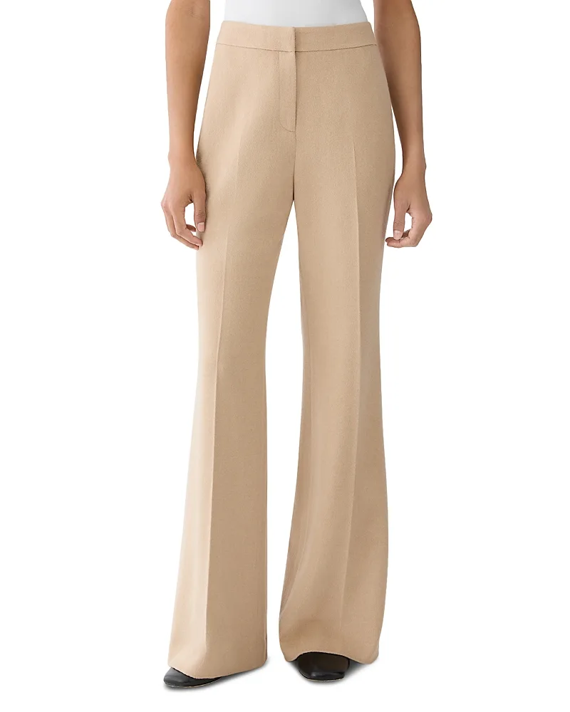 Wool Press Pleat Flare Leg Pants by Lafayette 148 New York