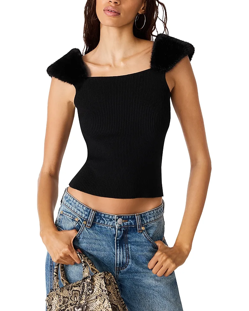 Madelyn Cap Sleeve Sweater Top by Steve Madden