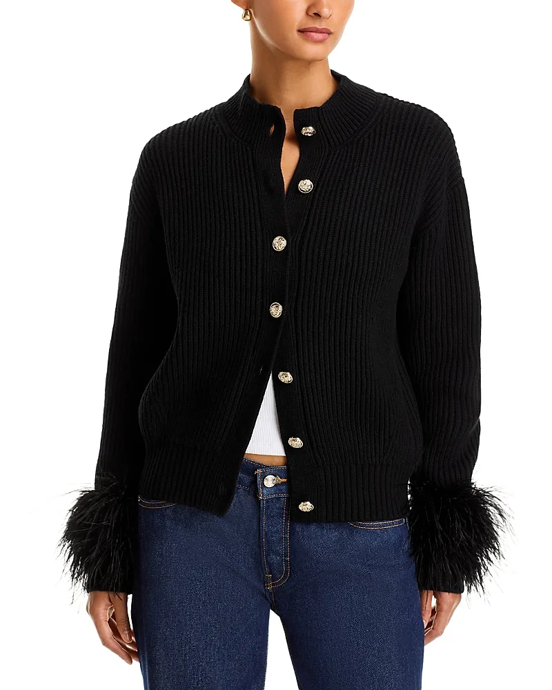 Laura Feather Trim Cardigan by Ramy Brook