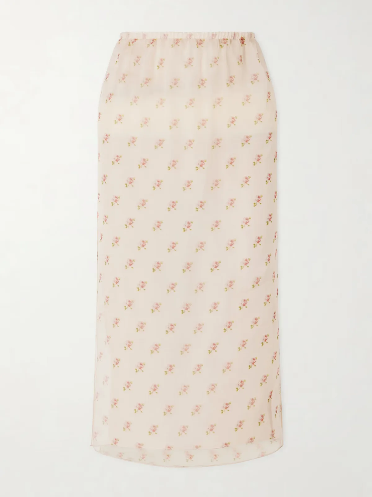 - Sydni Floral-print Silk-organza Midi Skirt -