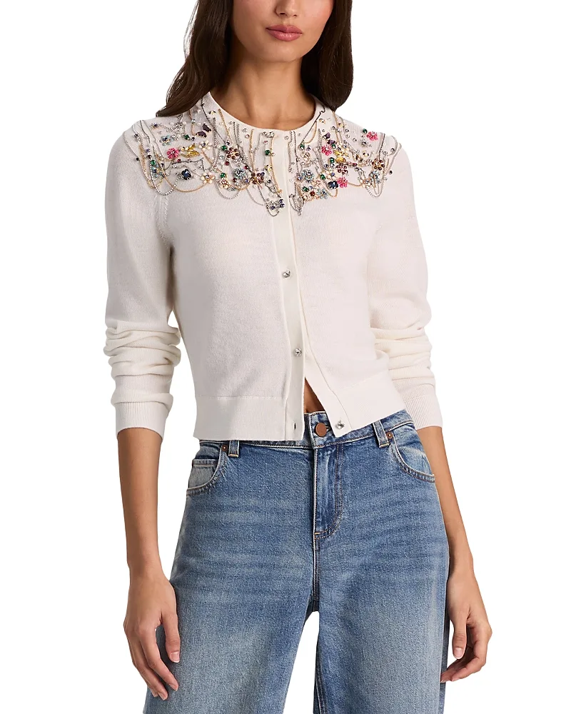 Dollie Wool Blend Embellished Cardigan
