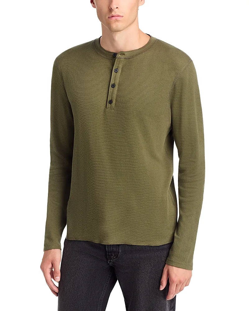 Luxe Waffle Cotton Henley Shirt by rag & bone