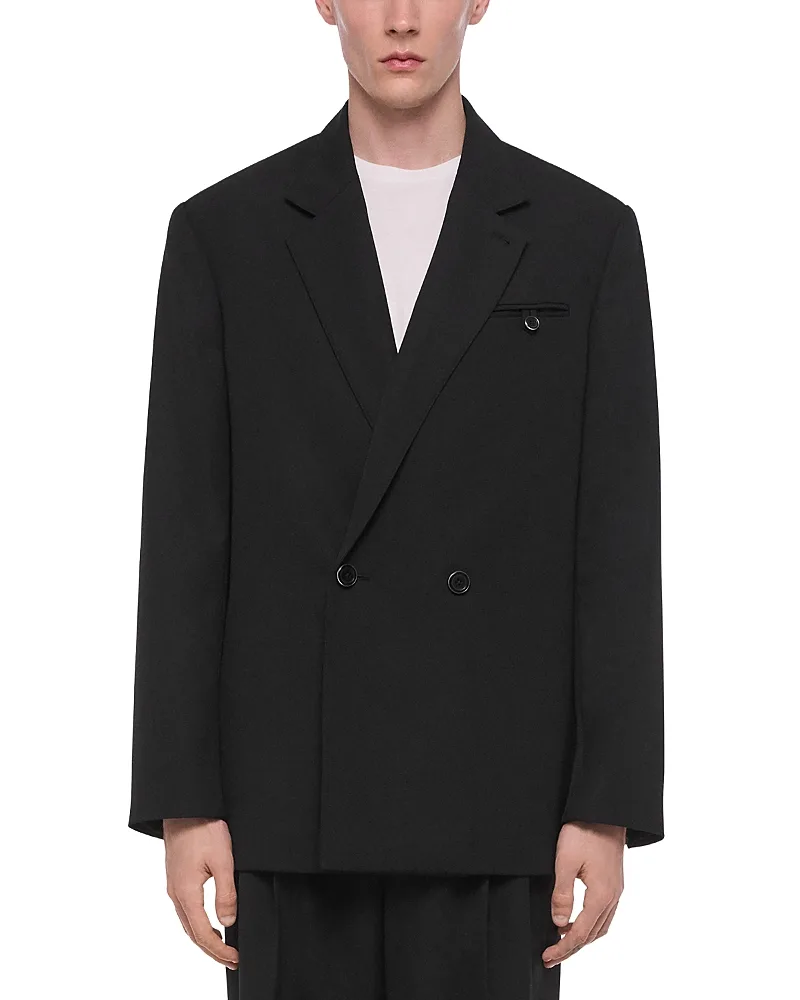 Relaxed Fit Double Breasted Wool Jacket