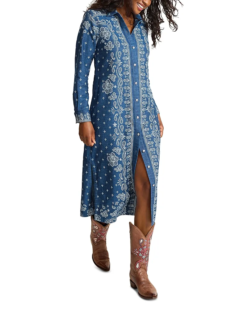 Bandana Bay Cotton Long Sleeve Midi Dress by Tommy Bahama