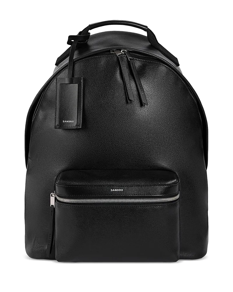 Grained Leather Backpack by Sandro