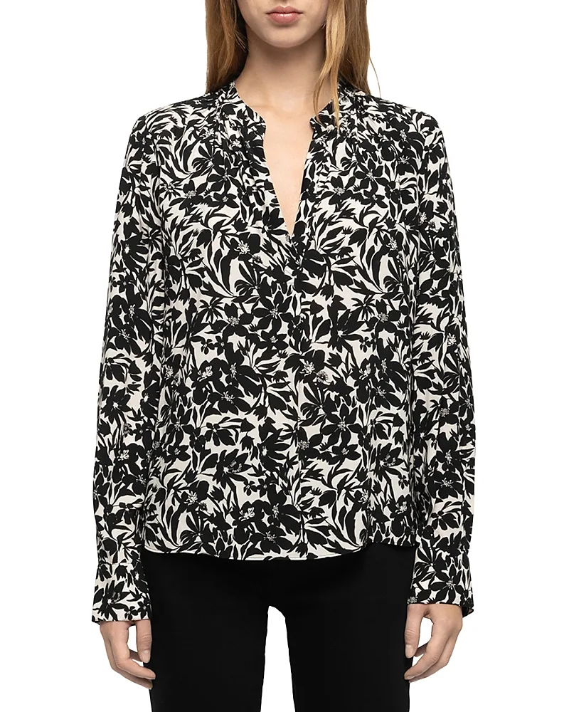Tink Printed Split Neck Blouse by Zadig & Voltaire