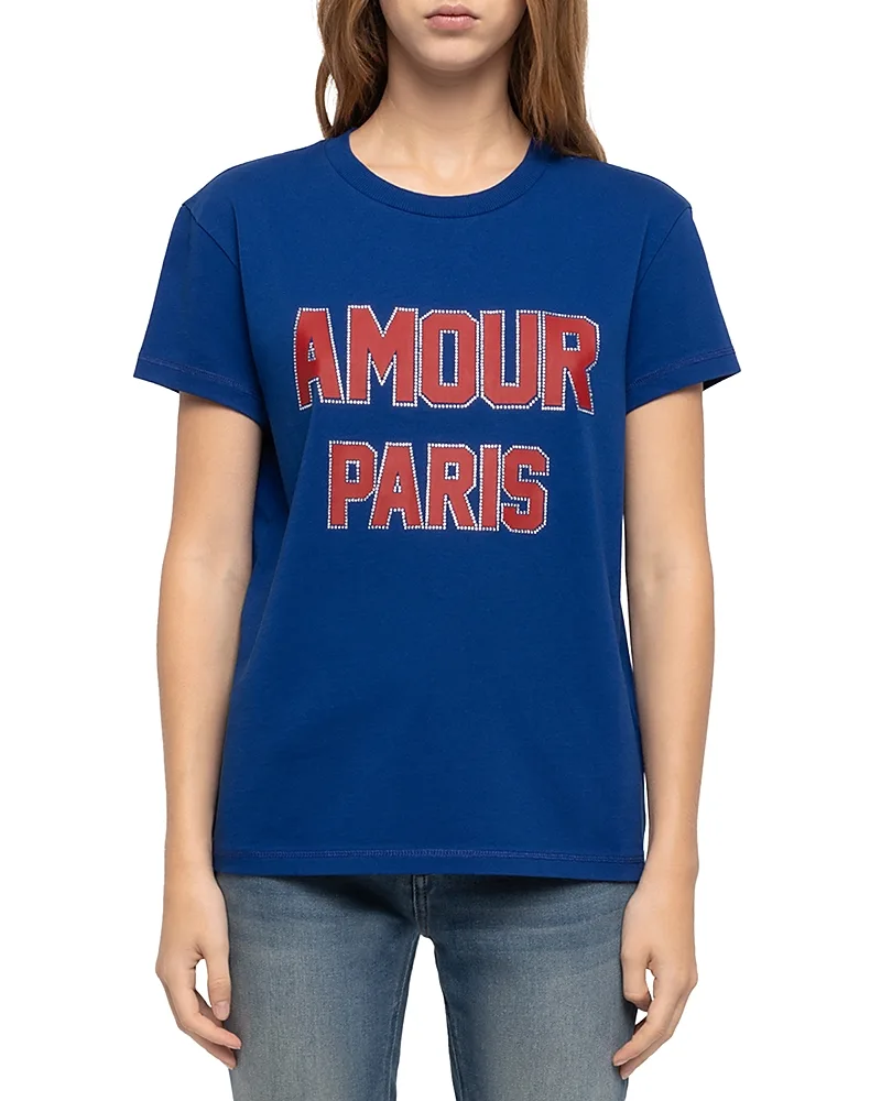 Amour Paris Cotton Crewneck Tee by Zadig & Voltaire