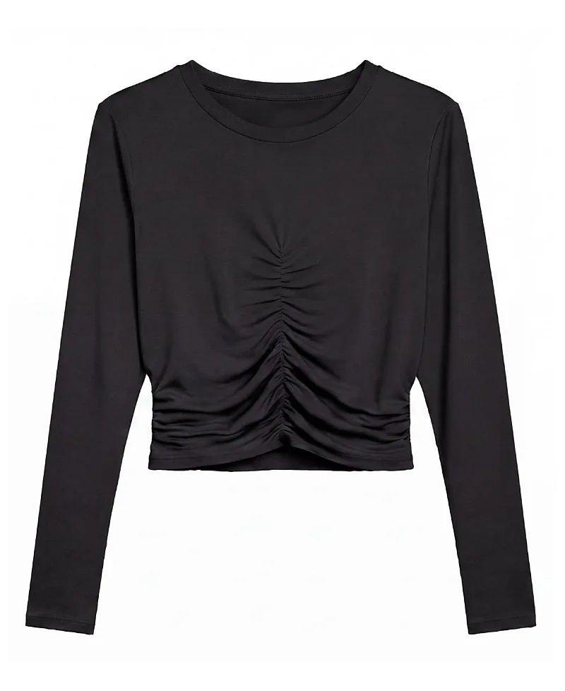 Pixie Ruched Long Sleeve Top by Preppy Goose