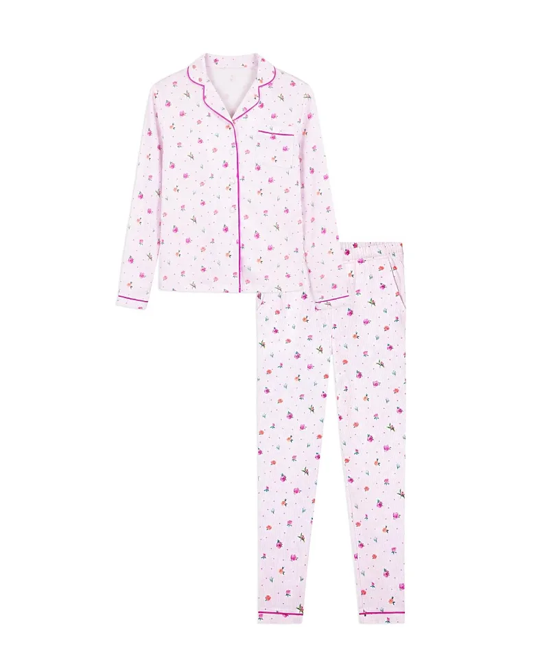 Garden Bloom Long Sleeve Tight Fitting Jersey Pajama Set by Preppy Goose