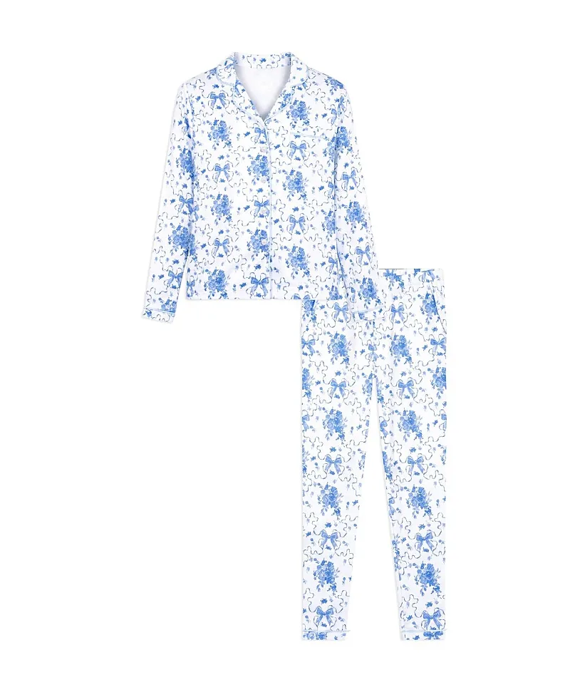 Posies Long Sleeve Tight Fitting Jersey Pajama Set by Preppy Goose