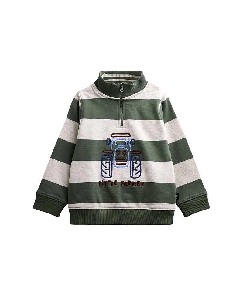 Embroidered Half Zip Neck Sweatshirt by bebe