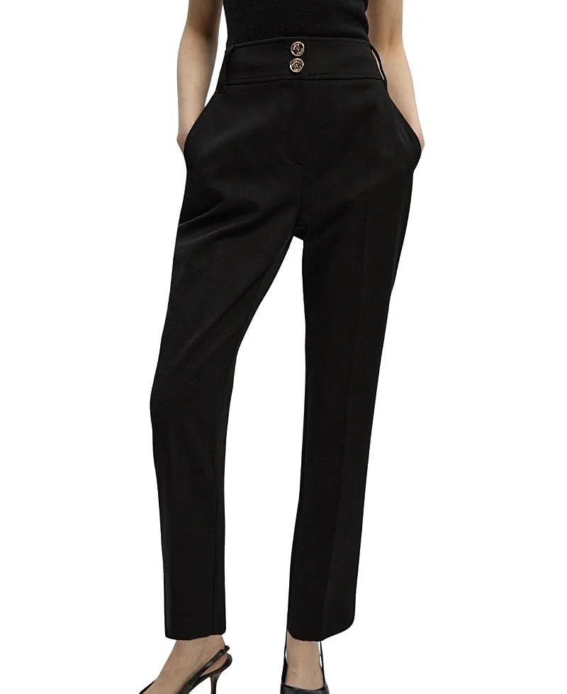 Textured Stretch Straight Leg Trouser