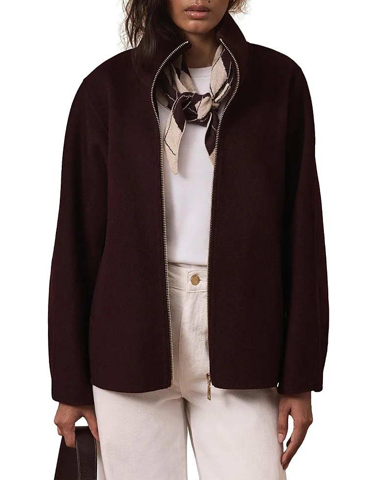 Wool Blend Hand Finished Bomber Jacket by Mint Velvet