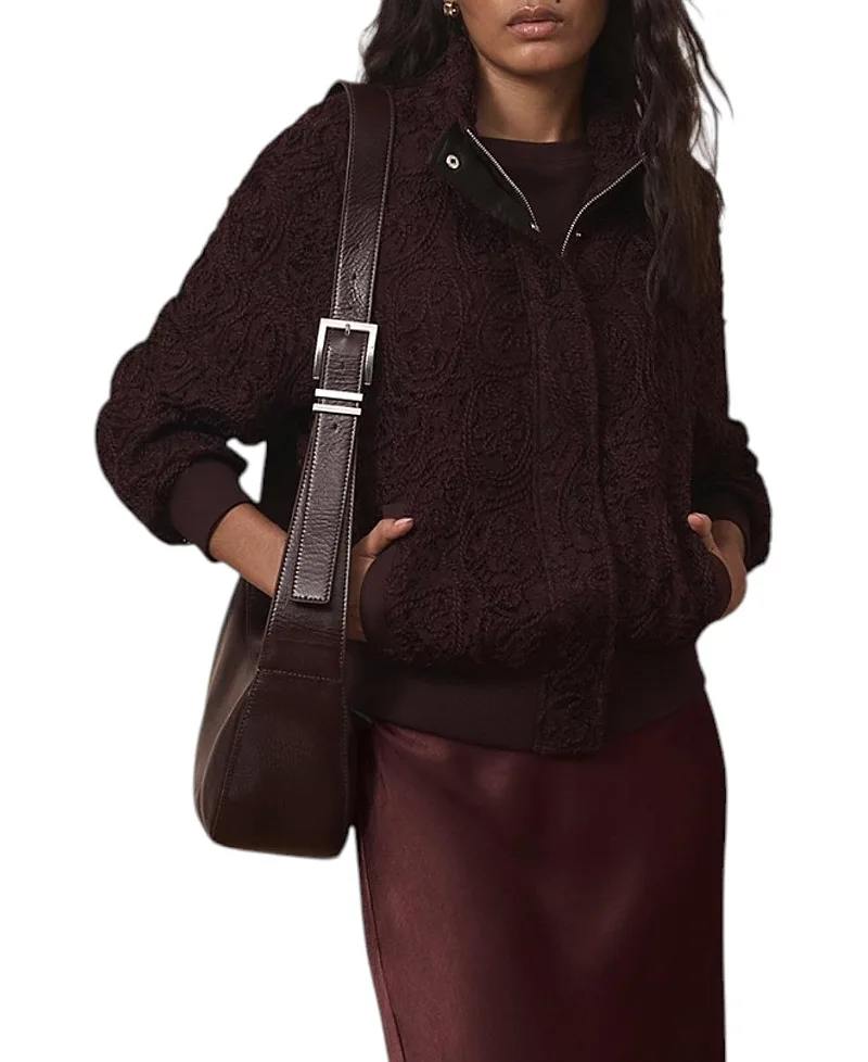 Embroidered Lace Bomber Jacket by Mint Velvet