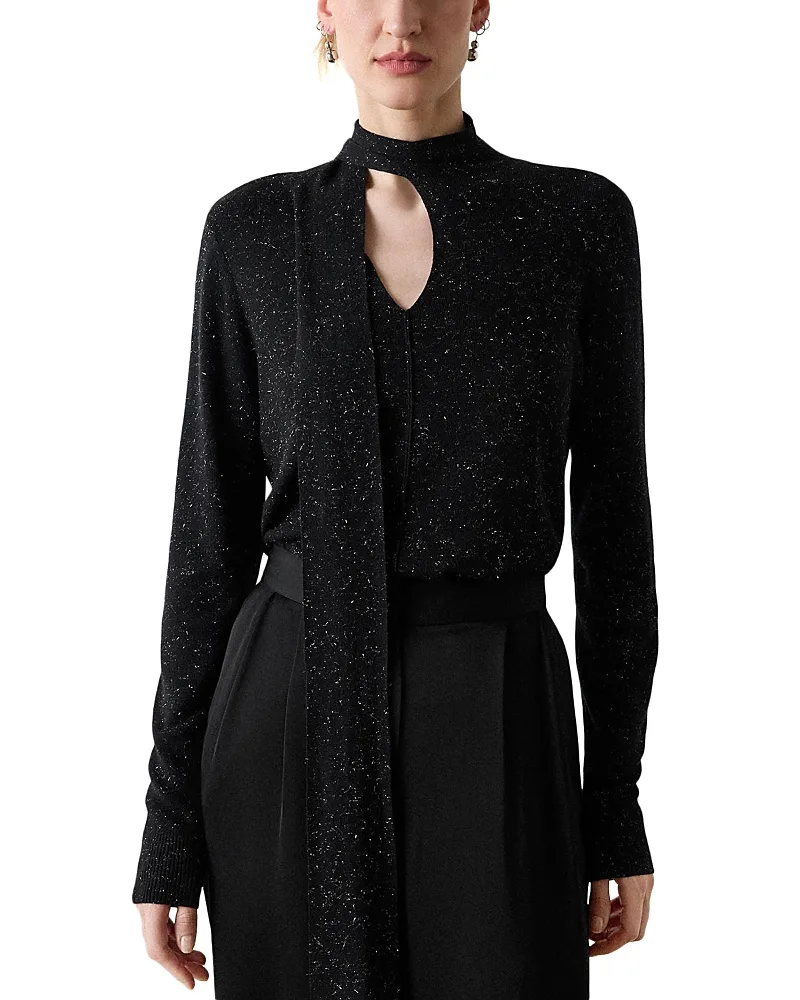 Annie Sparkle Tie Neck Top by Whistles