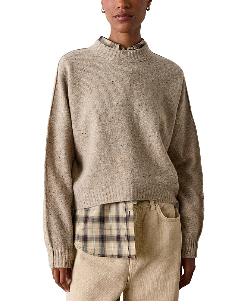Wool Curved Hem Round Neck Sweater by Whistles