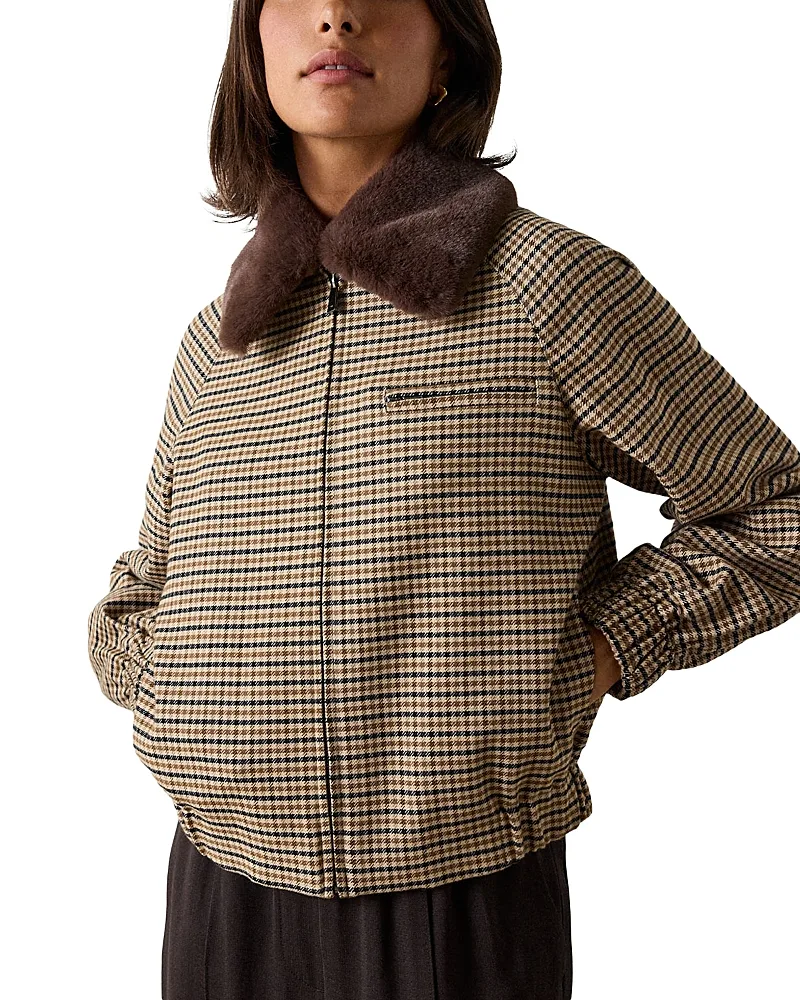 Faux Fur Collar Bomber Jacket by Whistles