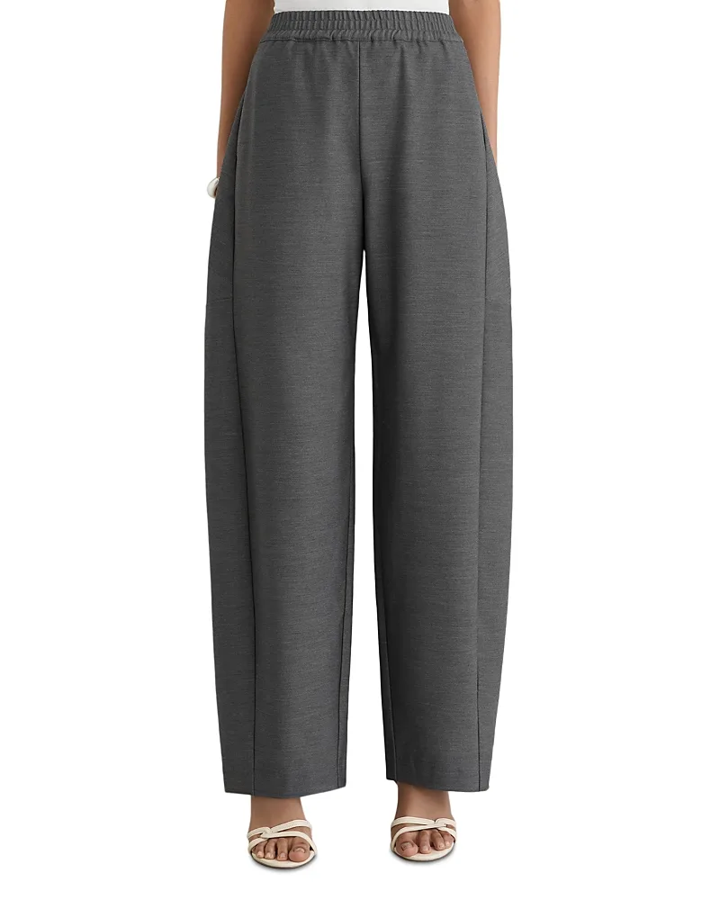 Elle Barrel Leg Pull on Pants by Reiss