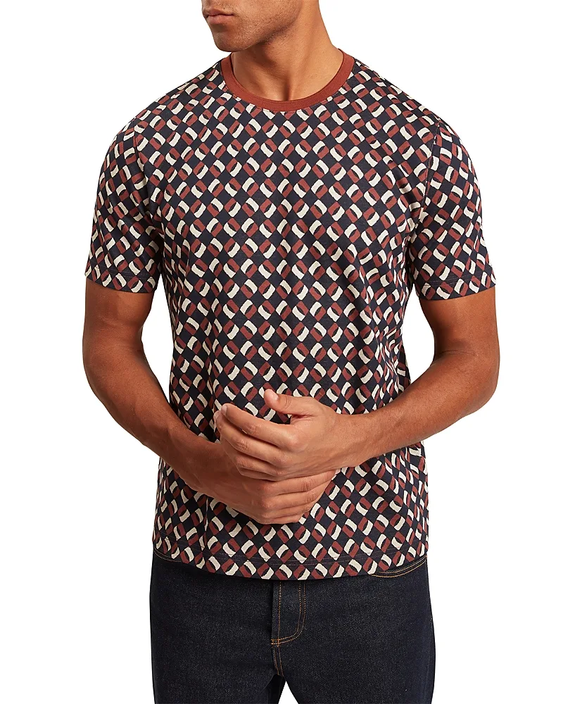 Neeriss Short Sleeve Geo Jacquard Cotton Tee by Ted Baker
