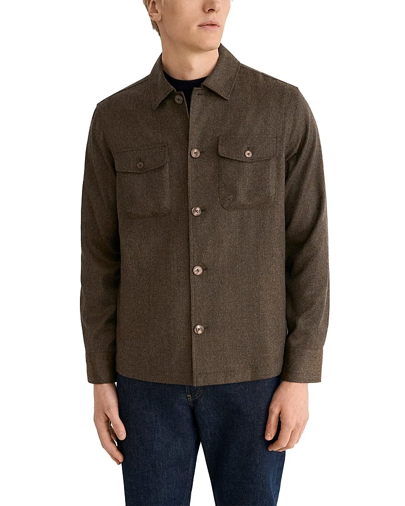 Active Wool Tailored Fit Four Pocket Overshirt by Eton