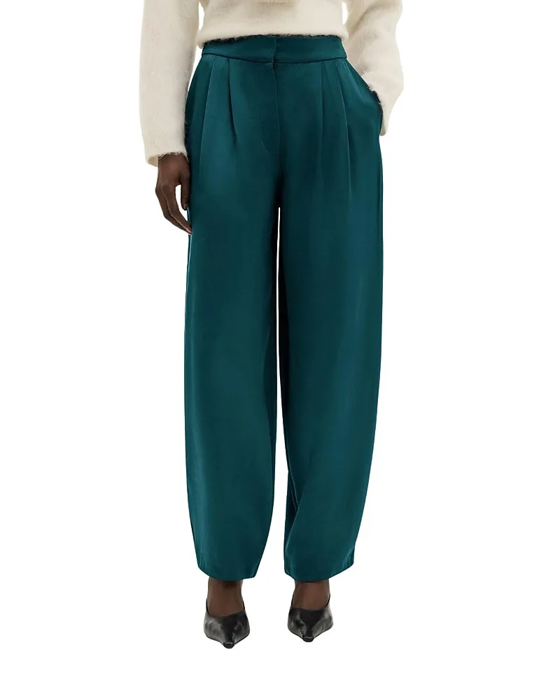 Smilla Barrel Leg Satin Trousers by Malina