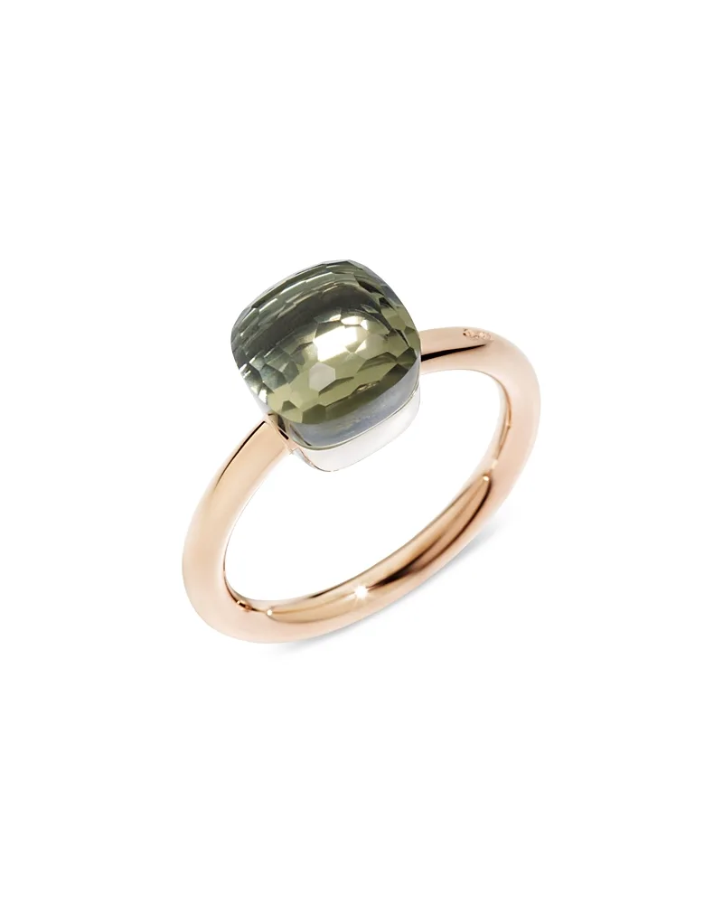 18K White & Rose Gold Nude Prasiolite Statement Ring by Pomellato