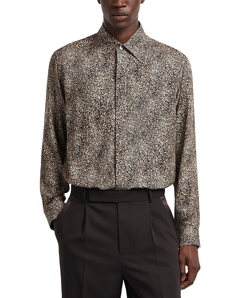 Emporio Armani Regular Fit Animal Print Shirt by Armani