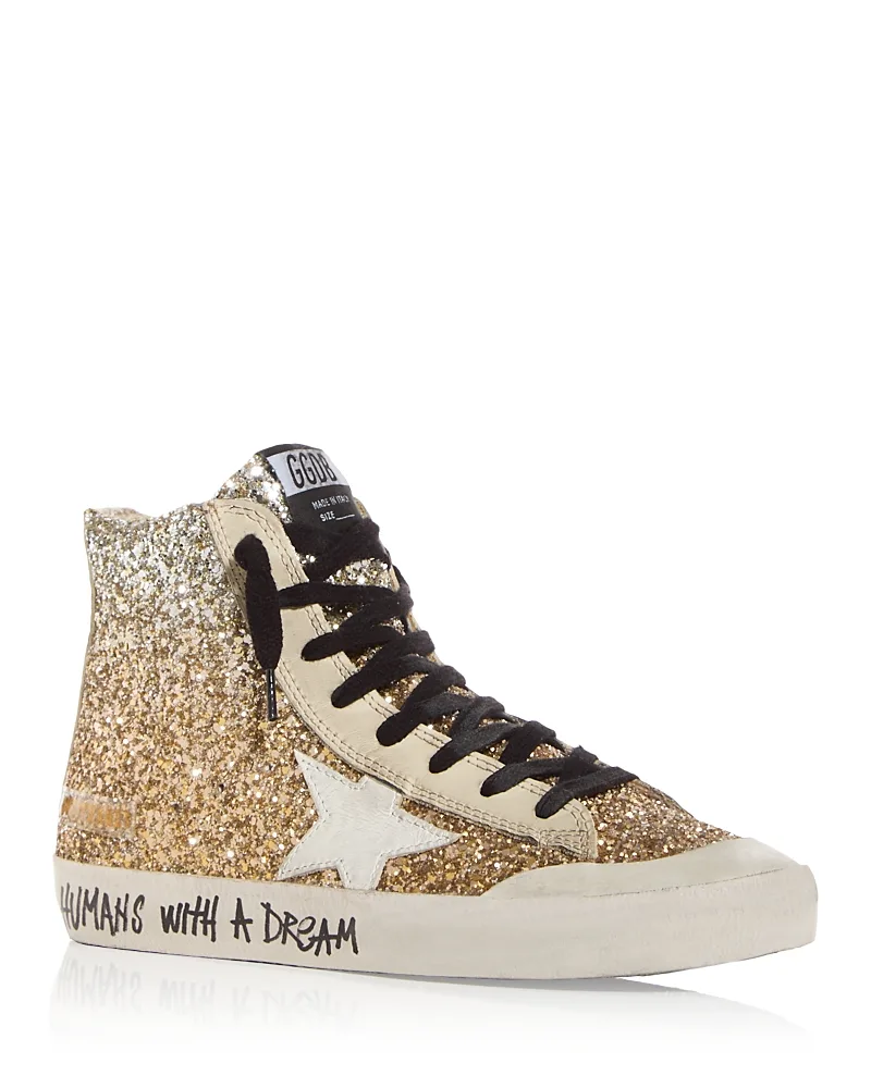 Francy Penstar Embellished High Top Sneakers by Golden Goose
