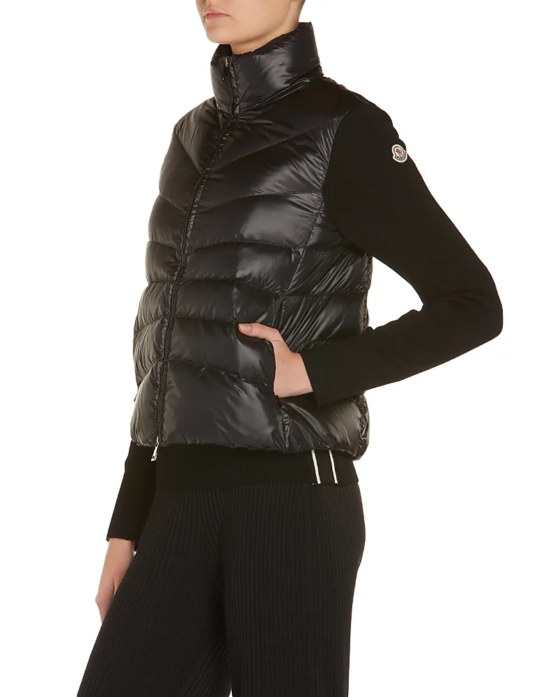 Mixed Media Wool Puffer Cardigan by Moncler